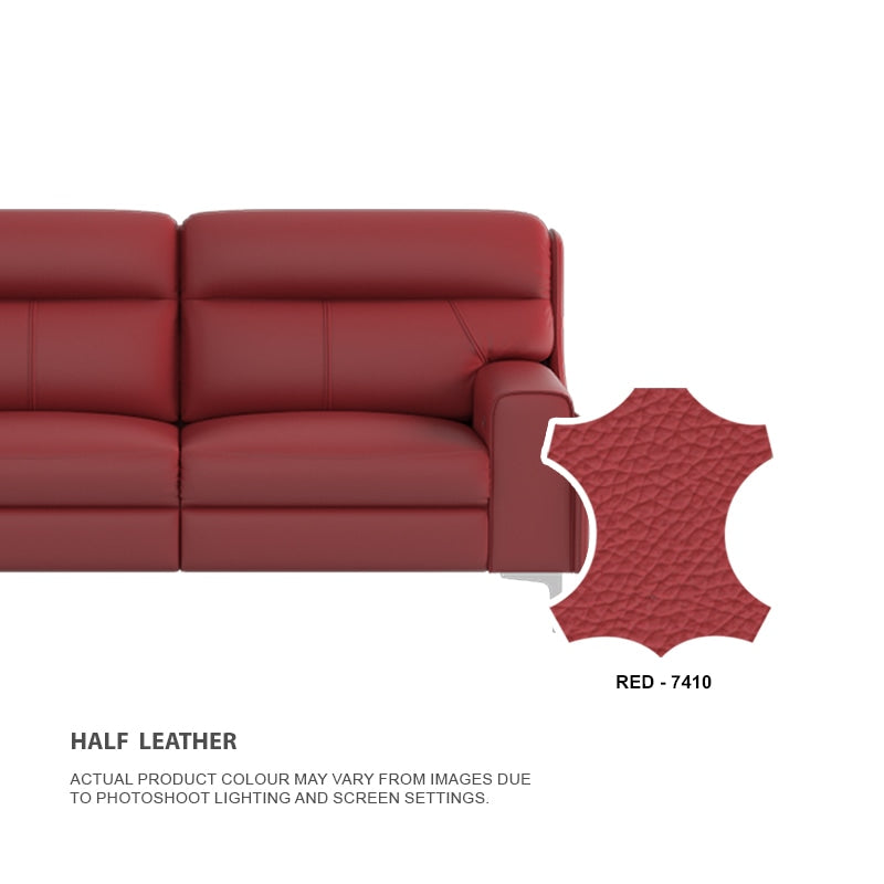 Clara Half Leather Cowhide 3 Seater Sofa
