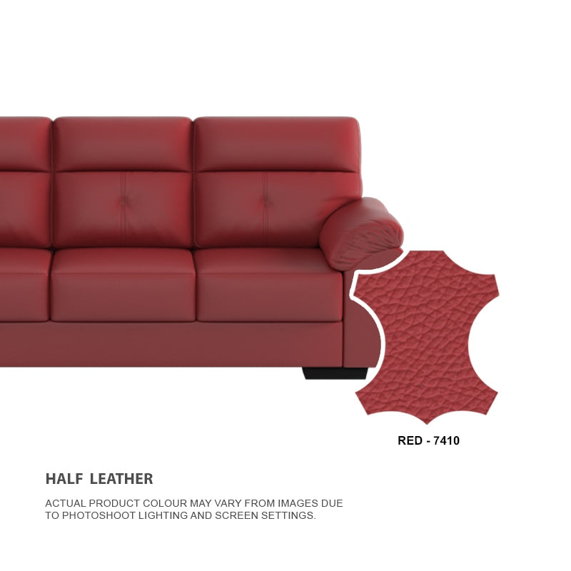 Henry Half Leather Cowhide 2 Seater Sofa