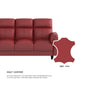 Helen Half Leather Cowhide 2 Seater Sofa