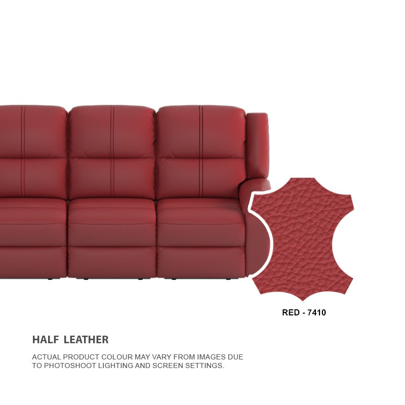Alana Half Leather Cowhide 3 Seater Sofa