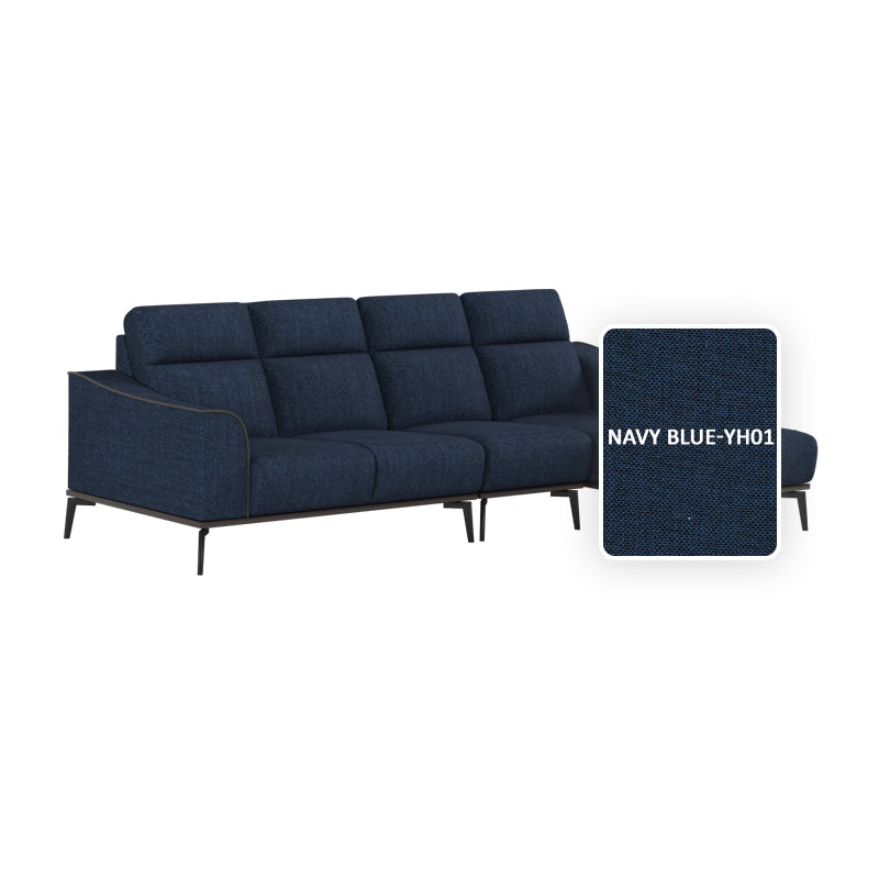 Gianna Fabric 3 Seater With Chaise Sofa