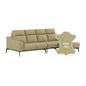 Gianna Half Leather Cowhide 3 Seater With Chaise Sofa