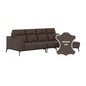 Gianna Half Leather Cowhide 3 Seater With Chaise Sofa