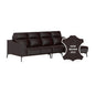 Gianna Half Leather Cowhide 3 Seater With Chaise Sofa