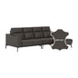 Gianna Half Leather Cowhide 3 Seater With Chaise Sofa