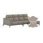 Gianna Half Leather Cowhide 3 Seater With Chaise Sofa