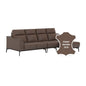 Gianna Half Leather Cowhide 3 Seater With Chaise Sofa
