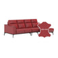 Gianna Half Leather Cowhide 3 Seater With Chaise Sofa