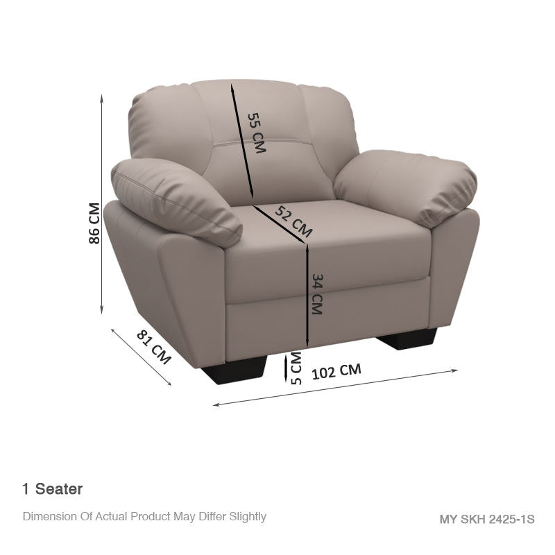 Adam Faux Leather 1 Seater Sofa
