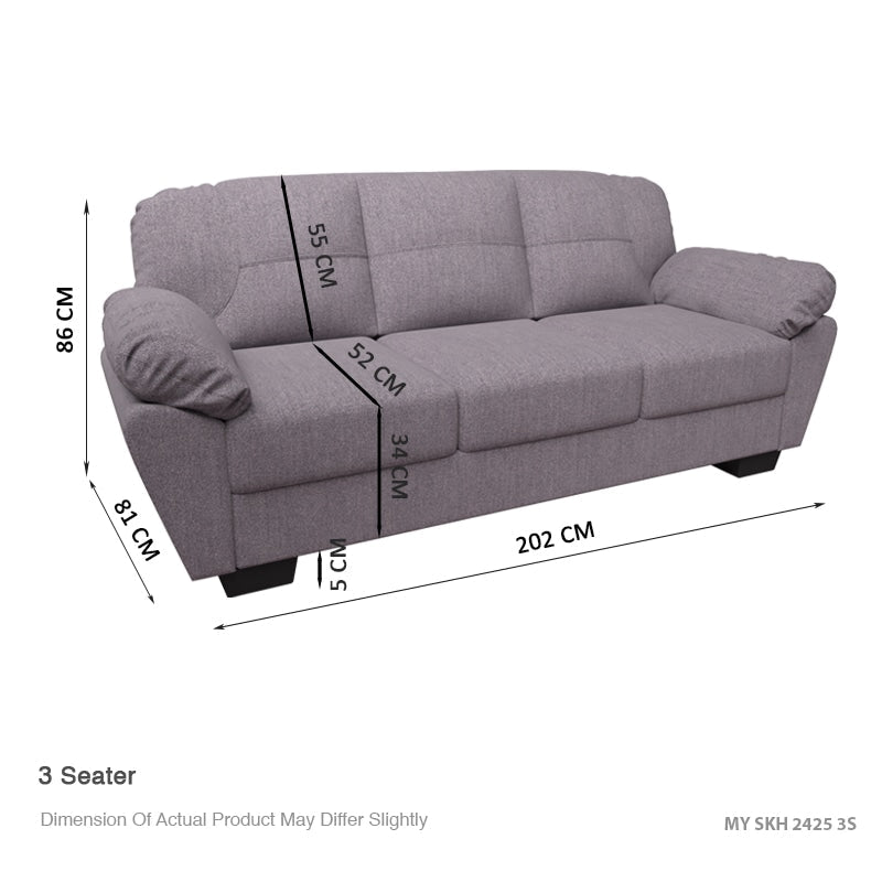Adam Fabric 3 Seater Sofa