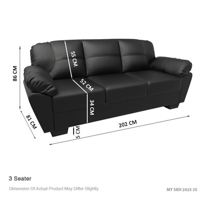 Adam Faux Leather 3 Seater Sofa