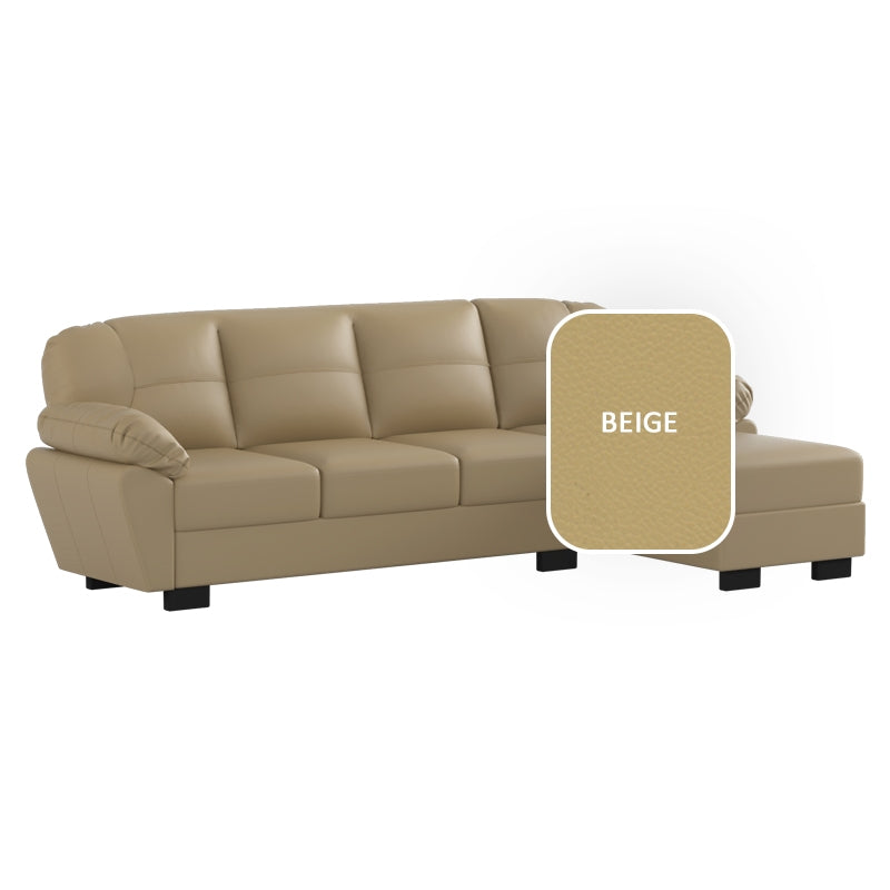 Adam Faux Leather 3 Seater With Chaise Sofa