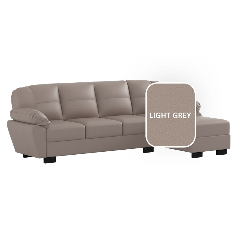 Adam Faux Leather 3 Seater With Chaise Sofa