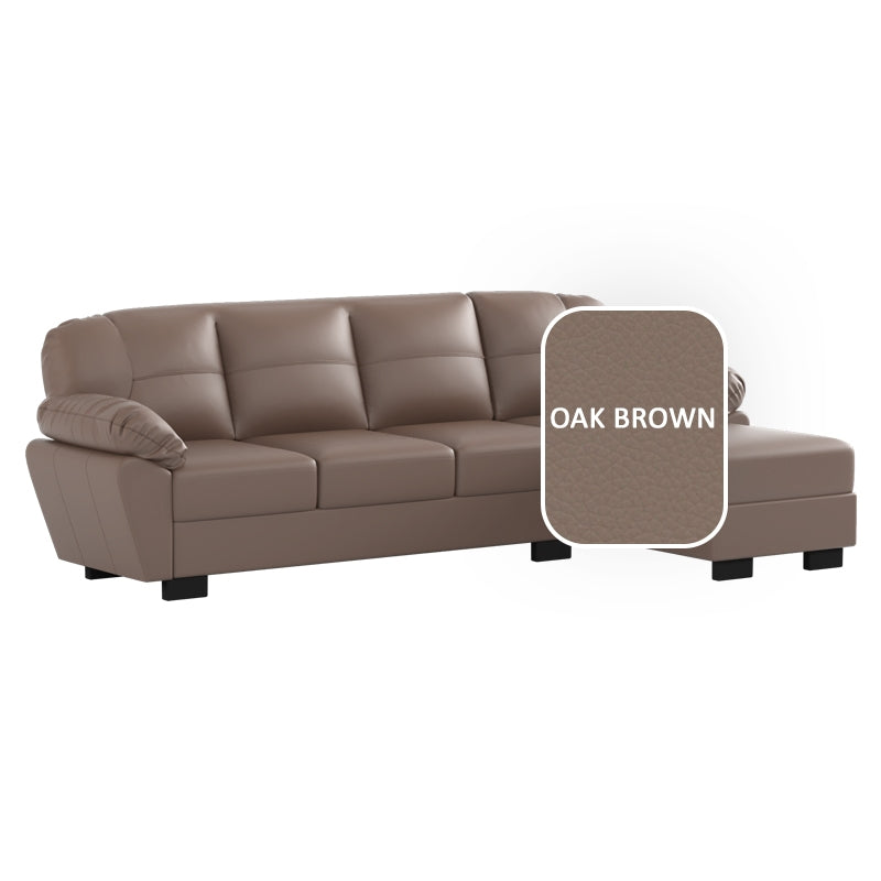 Adam Faux Leather 3 Seater With Chaise Sofa