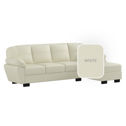 Adam Faux Leather 3 Seater With Chaise Sofa