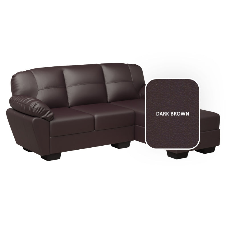Adam Faux Leather 2 Seater With Chaise Sofa