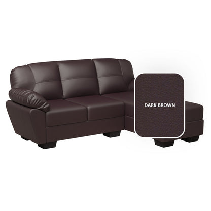 Adam Faux Leather 2 Seater With Chaise Sofa