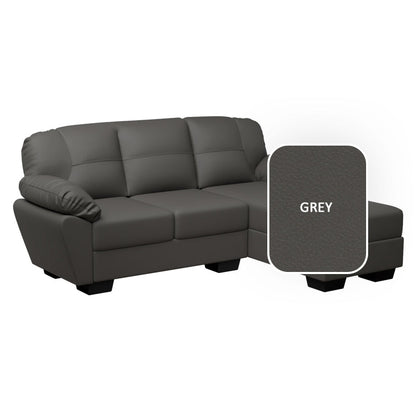 Adam Faux Leather 2 Seater With Chaise Sofa
