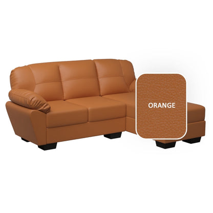 Adam Faux Leather 2 Seater With Chaise Sofa