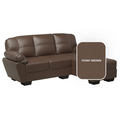 Adam Faux Leather 2 Seater With Chaise Sofa