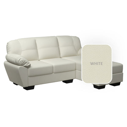 Adam Faux Leather 2 Seater With Chaise Sofa