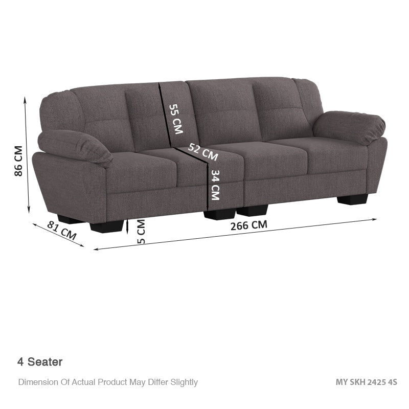 Adam Fabric 4 Seater Sofa