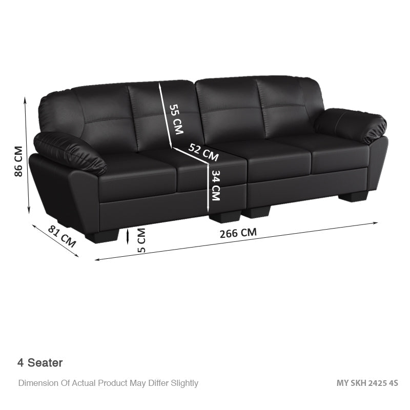 Adam Faux Leather 4 Seater Sofa