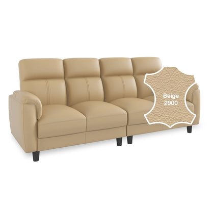 Helen Half Leather Cowhide 4 Seater Sofa