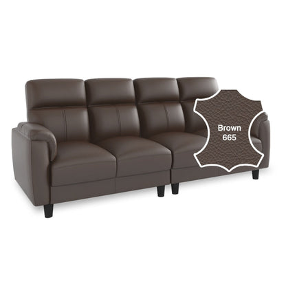 Helen Half Leather Cowhide 4 Seater Sofa