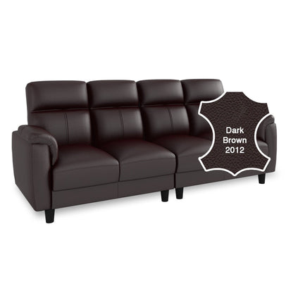 Helen Half Leather Cowhide 4 Seater Sofa