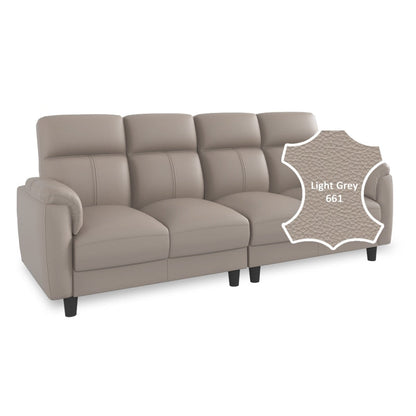 Helen Half Leather Cowhide 4 Seater Sofa