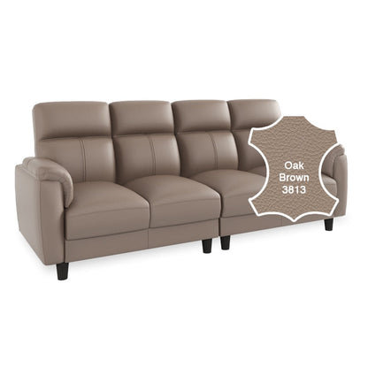 Helen Half Leather Cowhide 4 Seater Sofa