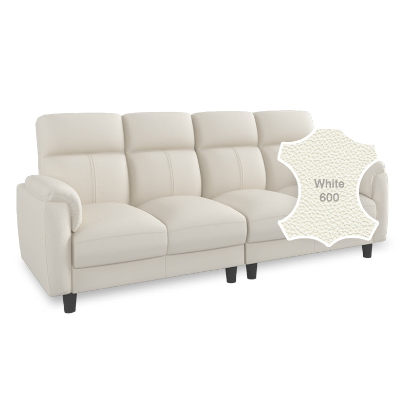 Helen Half Leather Cowhide 4 Seater Sofa