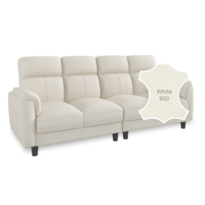 Helen Half Leather Cowhide 4 Seater Sofa