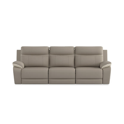 Mono Half Leather Cowhide 3 Seater Recliner Sofa