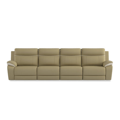 Mono Half Leather Cowhide 4 Seater Recliner Sofa