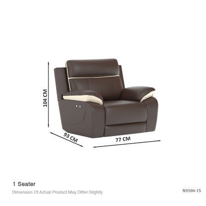 Mono Half Leather Cowhide 1 Seater Recliner Sofa