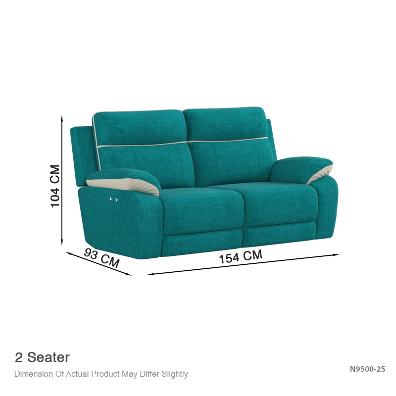 Mono Fabric 2 Seater Recliner Sofa