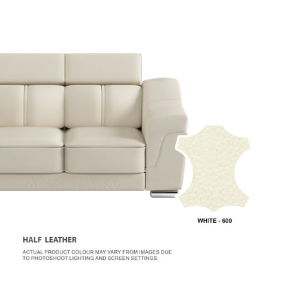 Lyla Half Leather Cowhide 2 Seater With Chaise Sofa