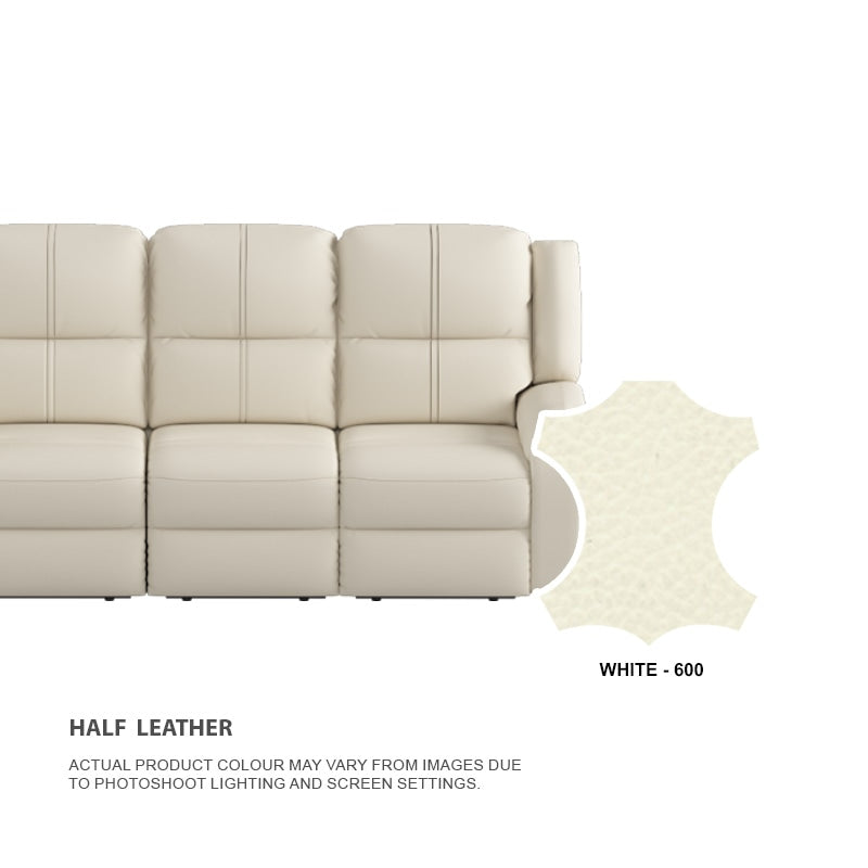 Alana Half Leather Cowhide 4 Seater Sofa