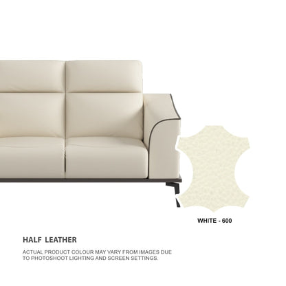 Gianna Half Leather Cowhide 1 Seater Sofa