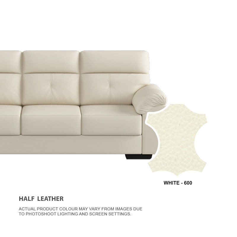 Henry Half Leather Cowhide 2 Seater Sofa